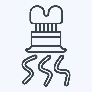 Simgesel Spiral Dilimleyici. Mutfak Aletleri Sembolü ile ilgili. Sıra tarzı. Basit tasarım çizimi