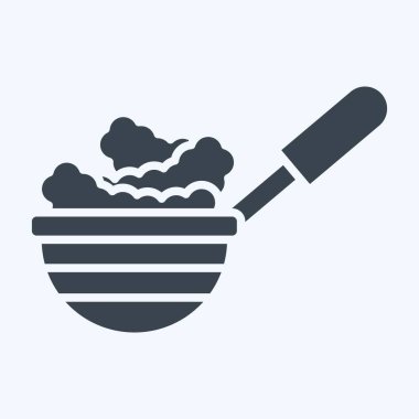 Simge Örümcek Süzgeci. Mutfak Aletleri Sembolü ile ilgili. Kabartma tarzı. Basit tasarım çizimi