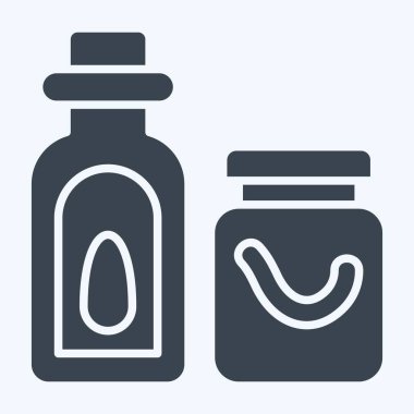 Simge Baharatı. Mutfak Aletleri Sembolü ile ilgili. Kabartma tarzı. Basit tasarım çizimi