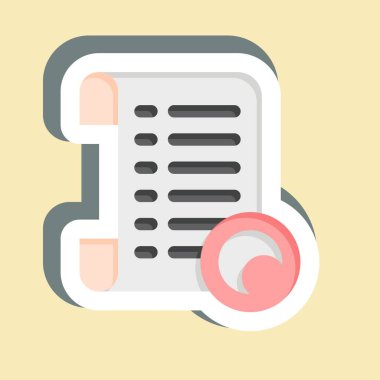 Çıkartma merceği. Sinema sembolüyle ilgili. Basit tasarım çizimi