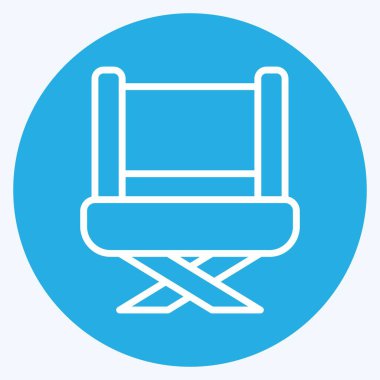 Simge Yöneticisi. Sinema sembolüyle ilgili. Mavi gözlü. Basit tasarım çizimi