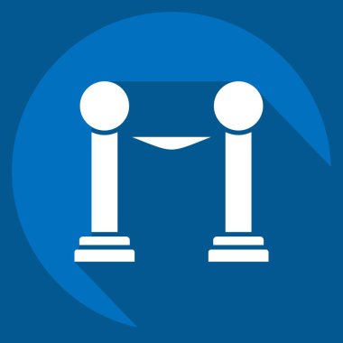 Simge Büyük Girişi. Sinema sembolüyle ilgili. Uzun gölge tarzı. Basit tasarım çizimi