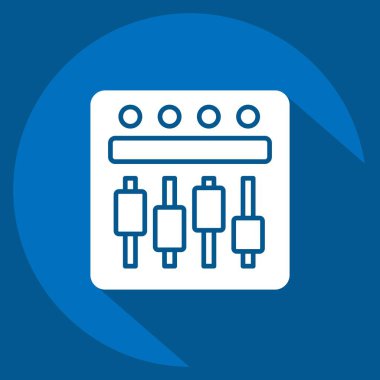 Simge Dengeleyici. Sinema sembolüyle ilgili. Uzun gölge tarzı. Basit tasarım çizimi