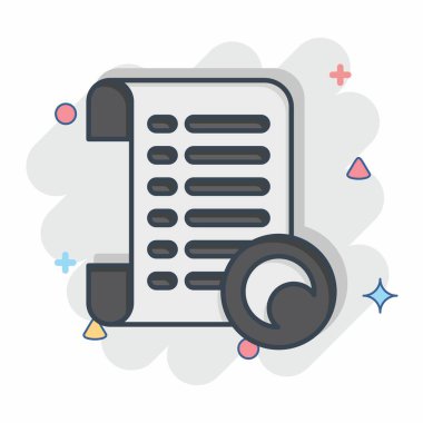 Simge lensleri. Sinema sembolüyle ilgili. Çizgi roman. Basit tasarım çizimi