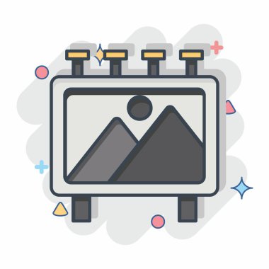 Simge Dosya Posteri. Sinema sembolüyle ilgili. Çizgi roman. Basit tasarım çizimi