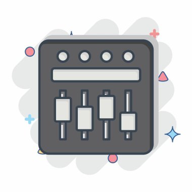 Simge Dengeleyici. Sinema sembolüyle ilgili. Çizgi roman. Basit tasarım çizimi