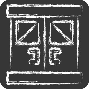 Simge girişi. Sinema sembolüyle ilgili. Tebeşir stili. Basit tasarım çizimi