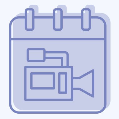 Simge Filmi Yayınlanma Tarihi. Sinema sembolüyle ilgili. İki ton stili. Basit tasarım çizimi