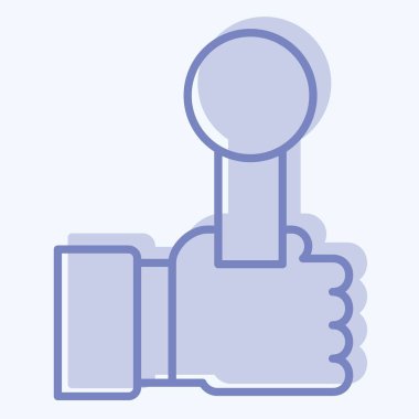 Simge Görüşmesi. Sinema sembolüyle ilgili. İki ton stili. Basit tasarım çizimi