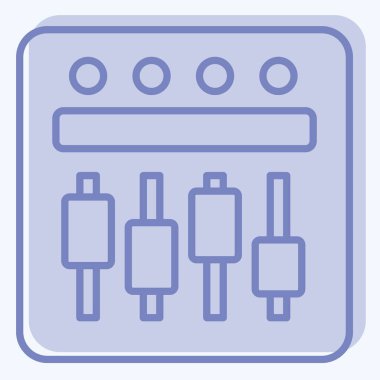 Simge Dengeleyici. Sinema sembolüyle ilgili. İki ton stili. Basit tasarım çizimi