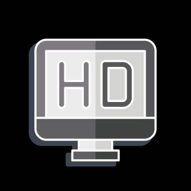 Simge HD. Sinema sembolüyle ilgili. Parlak bir stil. Basit tasarım çizimi