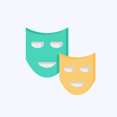 İkon Drama. Sinema sembolüyle ilgili. Düz stil. Basit tasarım çizimi