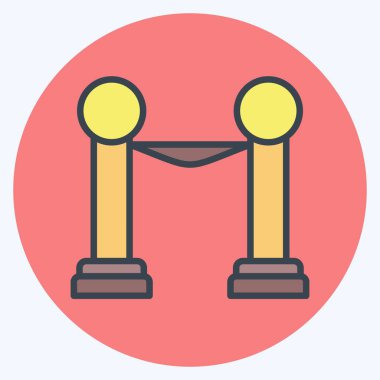 Simge Büyük Girişi. Sinema sembolüyle ilgili. renk arkadaşı stili. Basit tasarım çizimi