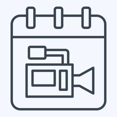 Simge Filmi Yayınlanma Tarihi. Sinema sembolüyle ilgili. Sıra tarzı. Basit tasarım çizimi