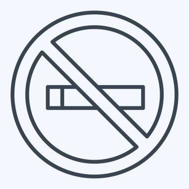 Sigara içilmiyor. Sinema sembolüyle ilgili. Sıra tarzı. Basit tasarım çizimi