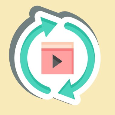 Çıkartma Film Süreci. Sinema sembolüyle ilgili. Basit tasarım çizimi