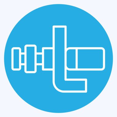 Simge Su Pompası. Araba Bakım Sembolü ile ilgili. Mavi gözlü. Basit resimleme
