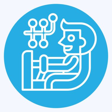 Simge Tekerlek Hizalaması. Araba Bakım Sembolü ile ilgili. Mavi gözlü. Basit resimleme