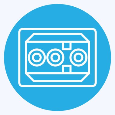 Simge ABS Kontrol Mobil. Araba Bakım Sembolü ile ilgili. Mavi gözlü. Basit resimleme