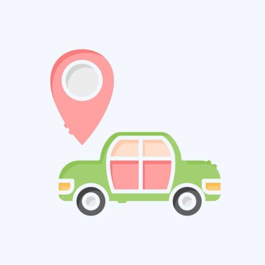 Simge Haritası Sensörü. Araba Bakım Sembolü ile ilgili. Karalama stili. Basit resimleme