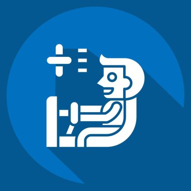 Simge Otomatik Aktarım. Araba Bakım Sembolü ile ilgili. Uzun gölge tarzı. Basit resimleme