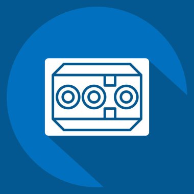 Simge ABS Kontrol Mobil. Araba Bakım Sembolü ile ilgili. Uzun gölge tarzı. Basit resimleme