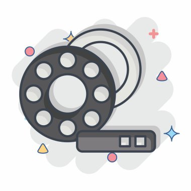 İkon Tekerlek Yönlendirmeleri. Araba Bakım Sembolü ile ilgili. Çizgi roman. Basit resimleme