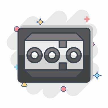 Simge ABS Kontrol Mobil. Araba Bakım Sembolü ile ilgili. Çizgi roman. Basit resimleme