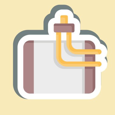 Etiket AC Buharlaştırıcı. Araba Bakım Sembolü ile ilgili. Basit resimleme