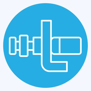 Simge Su Pompası. Araba Bakım Sembolü ile ilgili. Mavi gözlü. Basit resimleme