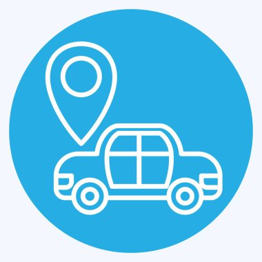 Simge Haritası Sensörü. Araba Bakım Sembolü ile ilgili. Mavi gözlü. Basit resimleme