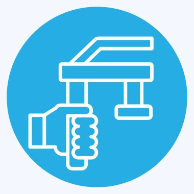 Simge Yakıt Enjektörü. Araba Bakım Sembolü ile ilgili. Mavi gözlü. Basit resimleme