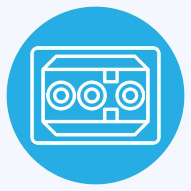 Simge ABS Kontrol Mobil. Araba Bakım Sembolü ile ilgili. Mavi gözlü. Basit resimleme