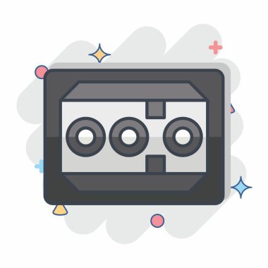 Simge ABS Kontrol Mobil. Araba Bakım Sembolü ile ilgili. Çizgi roman. Basit resimleme