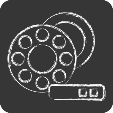 İkon Tekerlek Yönlendirmeleri. Araba Bakım Sembolü ile ilgili. Tebeşir stili. Basit resimleme
