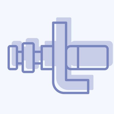 Simge Su Pompası. Araba Bakım Sembolü ile ilgili. İki ton stili. Basit resimleme