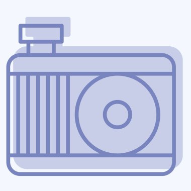 Simge Motor Soğutma Sistemi. Araba Bakım Sembolü ile ilgili. İki ton stili. Basit resimleme