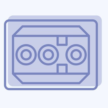 Simge ABS Kontrol Mobil. Araba Bakım Sembolü ile ilgili. İki ton stili. Basit resimleme