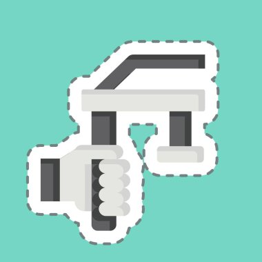 Çıkartma hattı Yakıt Enjektörü 'nü kesti. Araba Bakım Sembolü ile ilgili. Basit resimleme