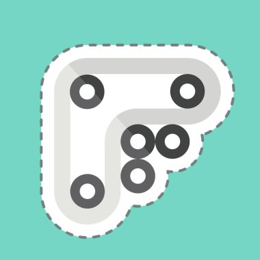 Etiket şeridi sürücü kayışını kesti. Araba Bakım Sembolü ile ilgili. Basit resimleme