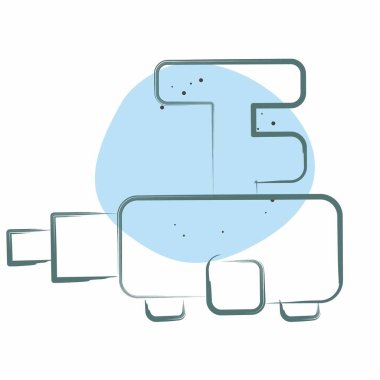 Simge Direksiyon Kutusu. Araba Bakım Sembolü ile ilgili. Renkli Leke Biçimi. Basit resimleme