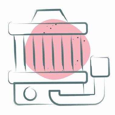 Icon Haeater Blower Motor. Araba Bakım Sembolü ile ilgili. Renkli Leke Biçimi. Basit resimleme