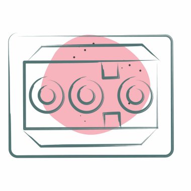 Simge ABS Kontrol Mobil. Araba Bakım Sembolü ile ilgili. Renkli Leke Biçimi. Basit resimleme