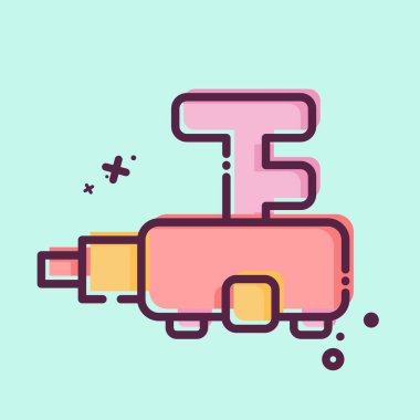 Simge Direksiyon Kutusu. Araba Bakım Sembolü ile ilgili. MBE tarzı. Basit resimleme