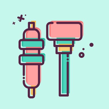 Simge Parıltısı Eklentisi. Araba Bakım Sembolü ile ilgili. MBE tarzı. Basit resimleme