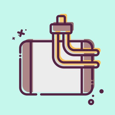 Simge AC Buharlaştırıcı. Araba Bakım Sembolü ile ilgili. MBE tarzı. Basit resimleme