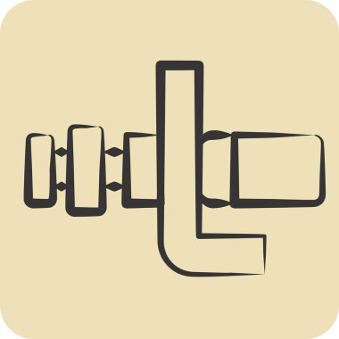 Simge Su Pompası. Araba Bakım Sembolü ile ilgili. El çizimi tarzı. Basit resimleme