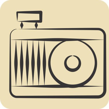 Simge Motor Soğutma Sistemi. Araba Bakım Sembolü ile ilgili. El çizimi tarzı. Basit resimleme