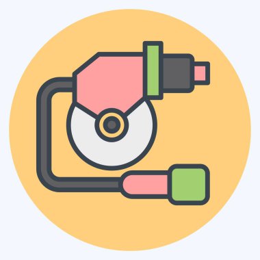 Simge sileceği motoru. Araba Bakım Sembolü ile ilgili. renk arkadaşı stili. Basit resimleme