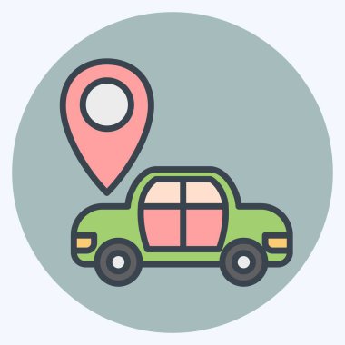 Simge Haritası Sensörü. Araba Bakım Sembolü ile ilgili. renk arkadaşı stili. Basit resimleme